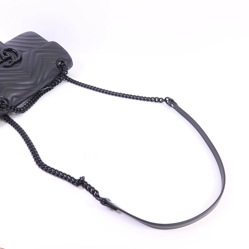 GUCCI 牛皮皮革Marmont Matelasse鏈帶肩背袋-7