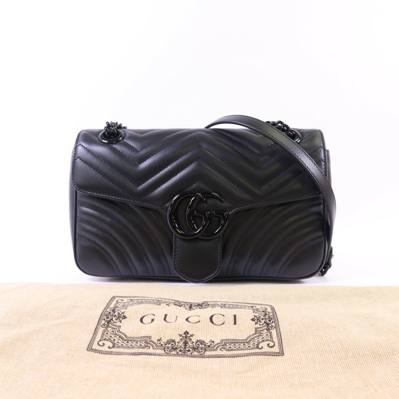 GUCCI 牛皮皮革Marmont Matelasse鏈帶肩背袋-9