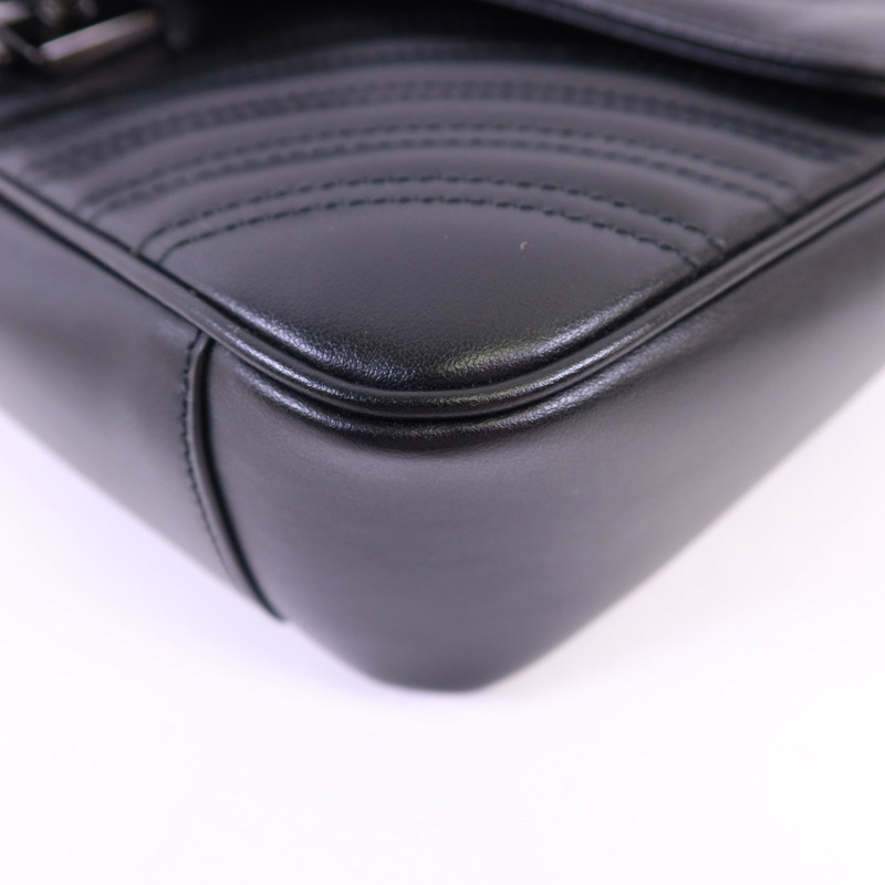 GUCCI 牛皮皮革Marmont Matelasse鏈帶肩背袋-13