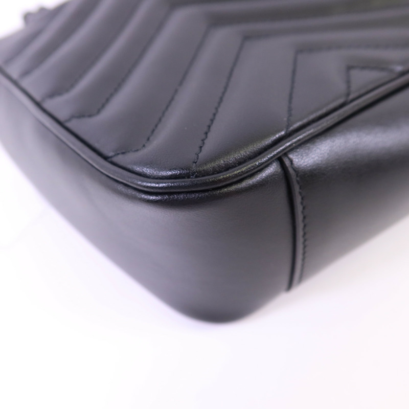 GUCCI 牛皮皮革Marmont Matelasse鏈帶肩背袋-16