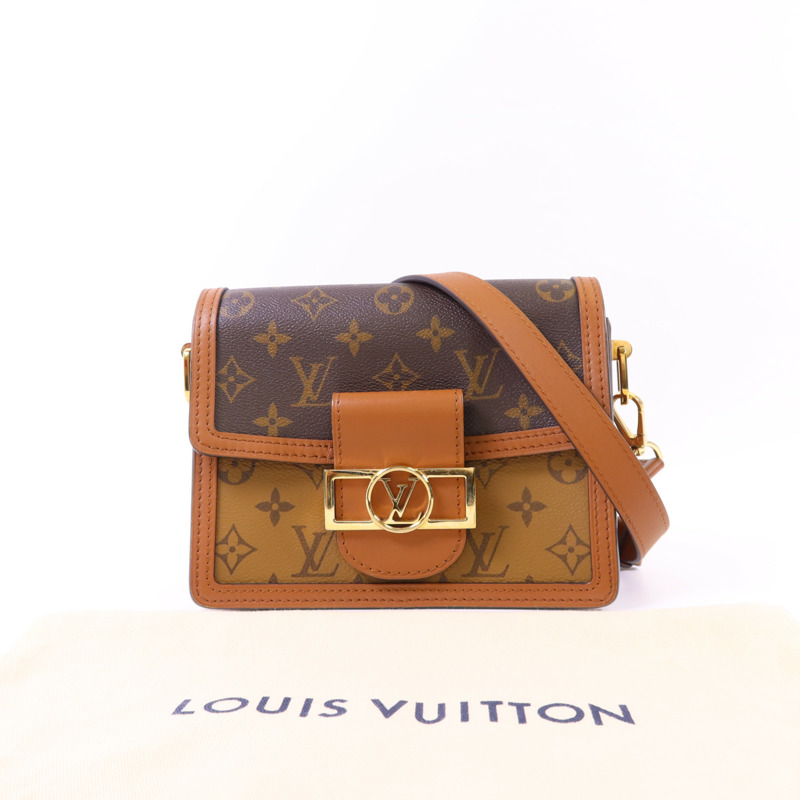 LOUIS VUITTON Monogram Reverse Mini Dauphine金扣肩背袋-9