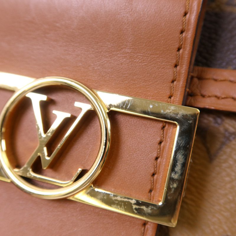 LOUIS VUITTON Monogram Reverse Mini Dauphine金扣肩背袋-13