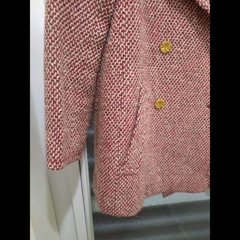 Chanel 紅白毛呢格外套-5