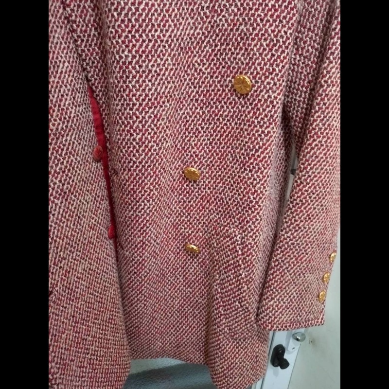 Chanel 紅白毛呢格外套-6