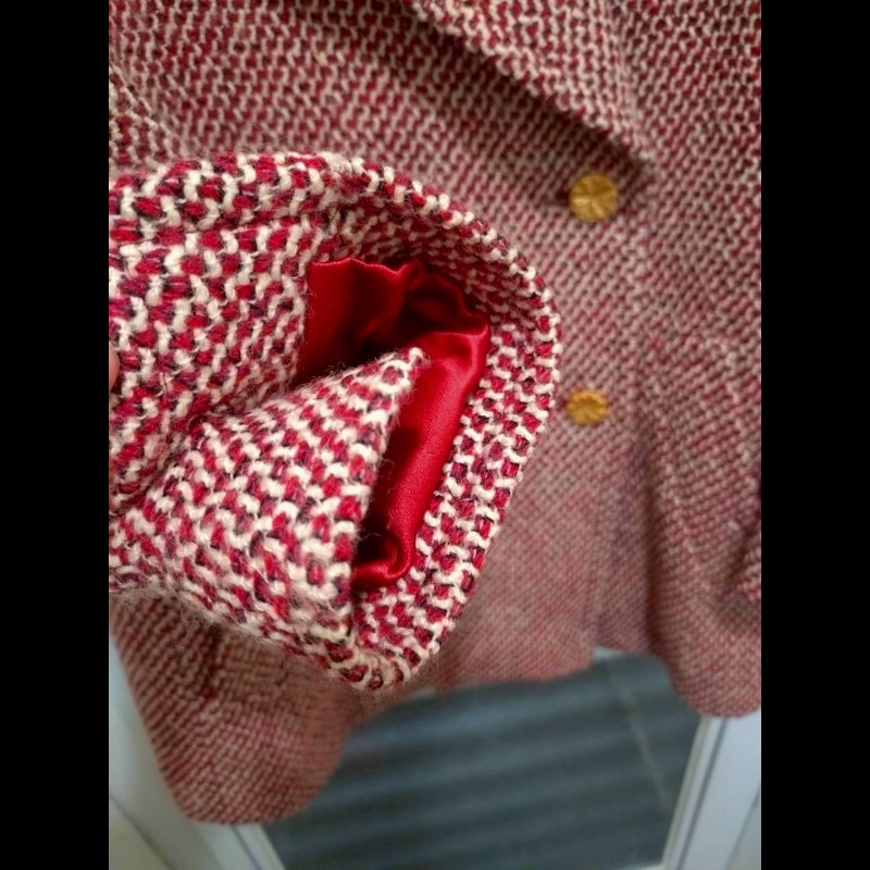 Chanel 紅白毛呢格外套-9