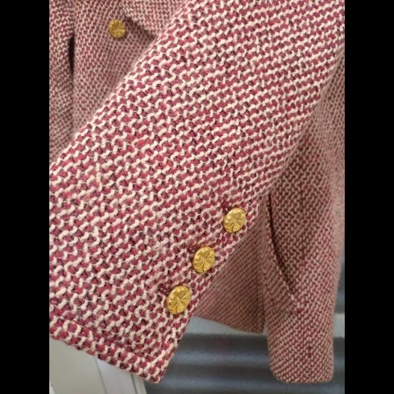 Chanel 紅白毛呢格外套-10