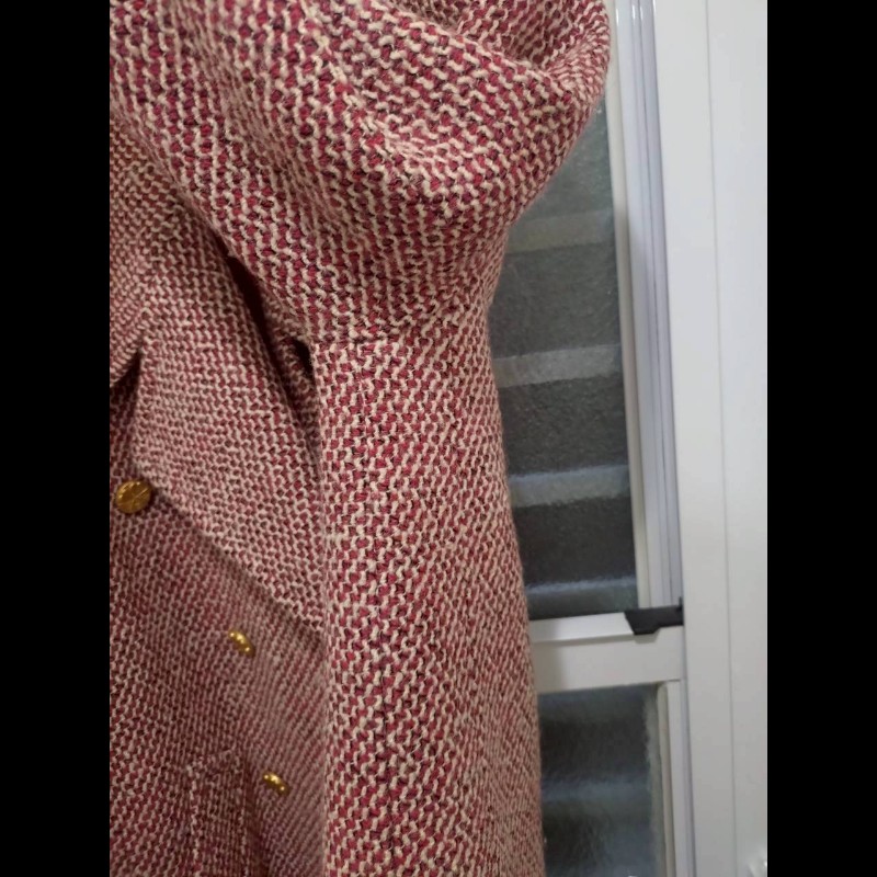 Chanel 紅白毛呢格外套-11