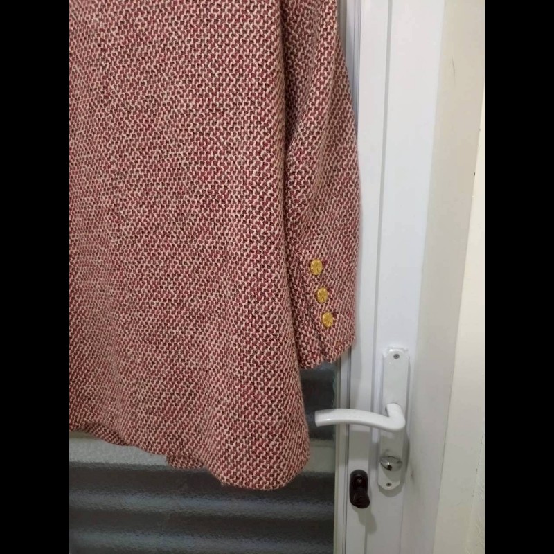 Chanel 紅白毛呢格外套-17