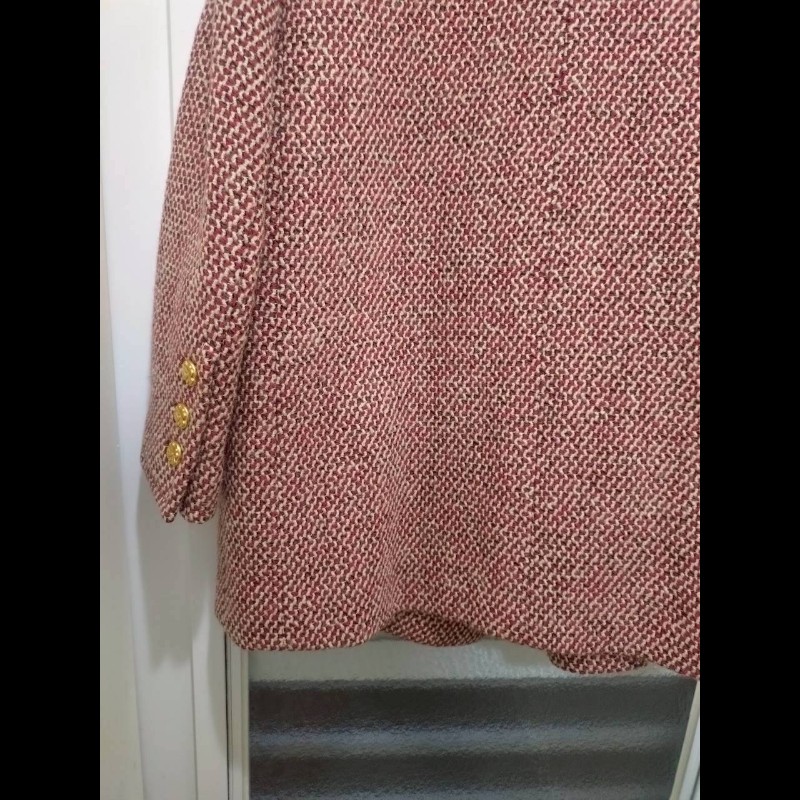 Chanel 紅白毛呢格外套-19