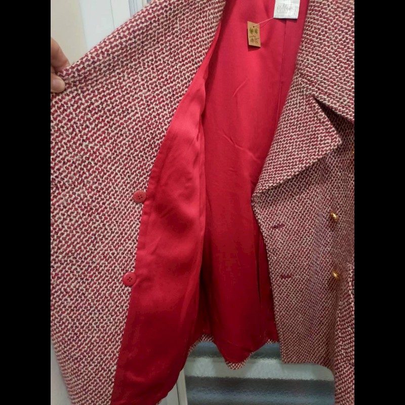 Chanel 紅白毛呢格外套-23