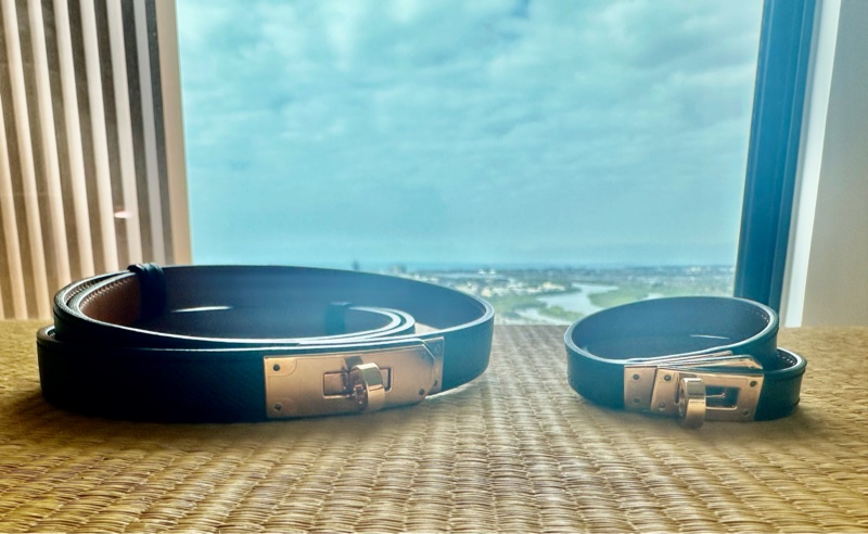 🖤法式優雅的黑帥金凱莉🖤愛馬仕Hermès的Kelly 18 皮帶-5