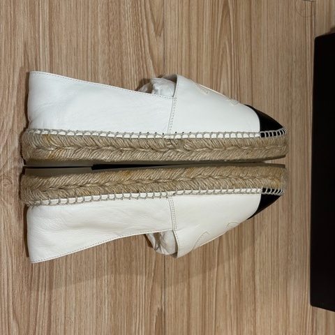 Chanel白色小羊皮草編鞋 精品 香奈兒 平底鞋 休閒鞋