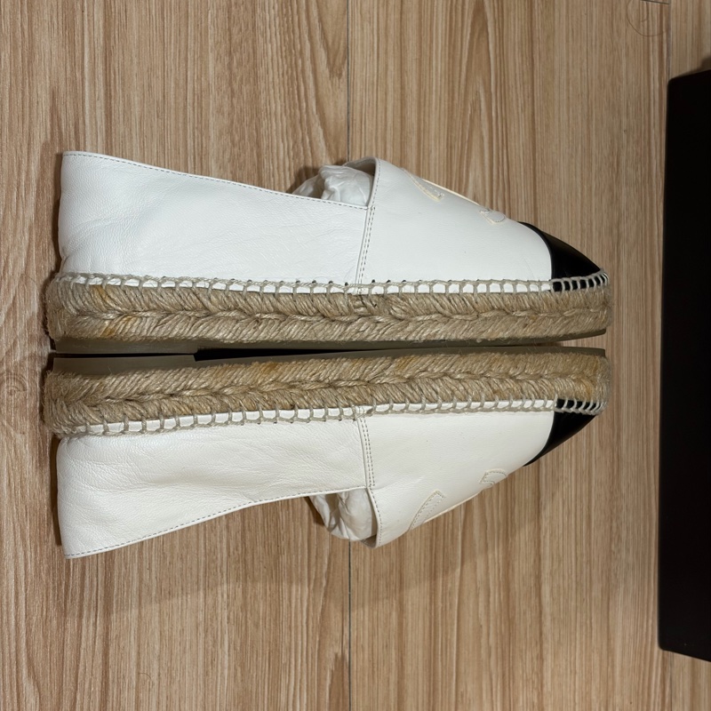 Chanel白色小羊皮草編鞋 精品 香奈兒 平底鞋 休閒鞋-0