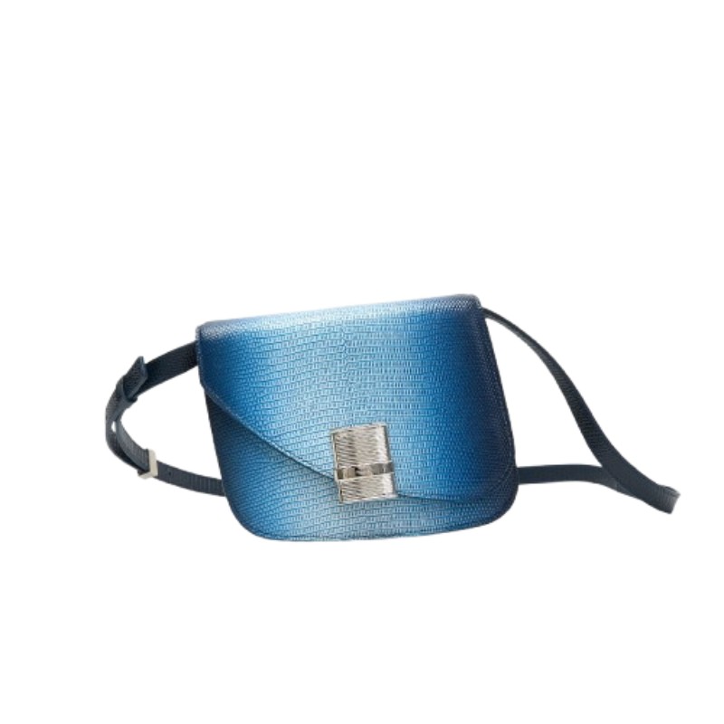 Ferragamo Fiamma 小號藍色漸變色斜背包 女款手袋-0