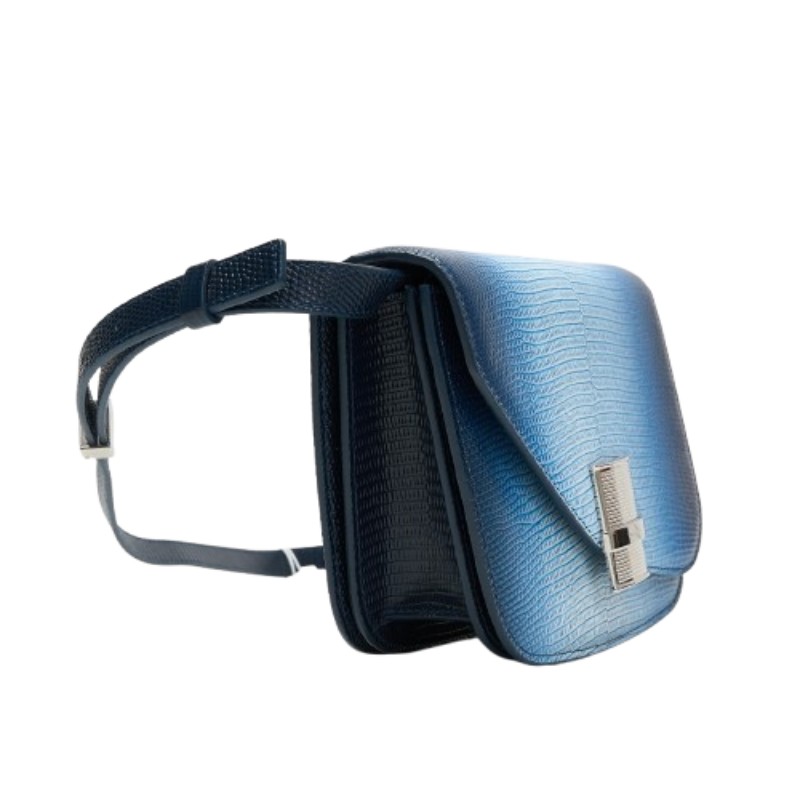 Ferragamo Fiamma 小號藍色漸變色斜背包 女款手袋-1