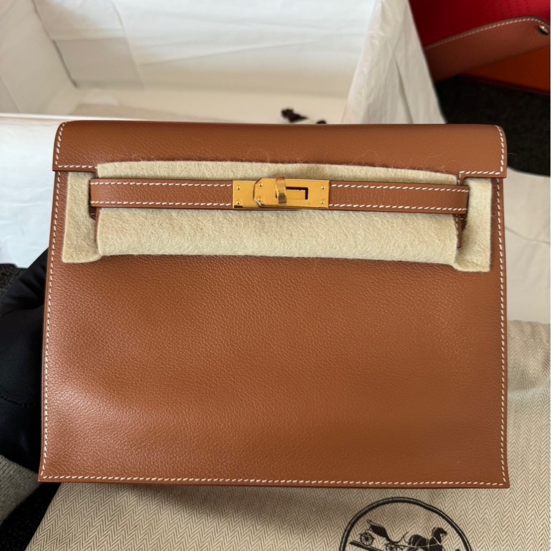 Hermes kelly danse金棕金扣ev皮全新閒置帶購證-0