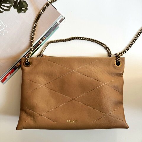 🎉耐看款✨百搭款 Lanvin 奶茶色肩背包