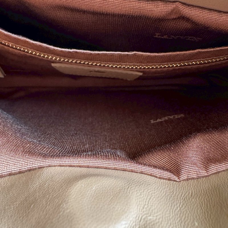 🎉耐看款✨百搭款 Lanvin 奶茶色肩背包-7