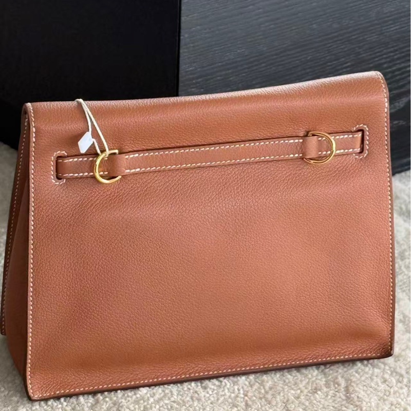 Hermes kelly danse金棕金扣ev皮全新閒置配件塵袋盒子-11