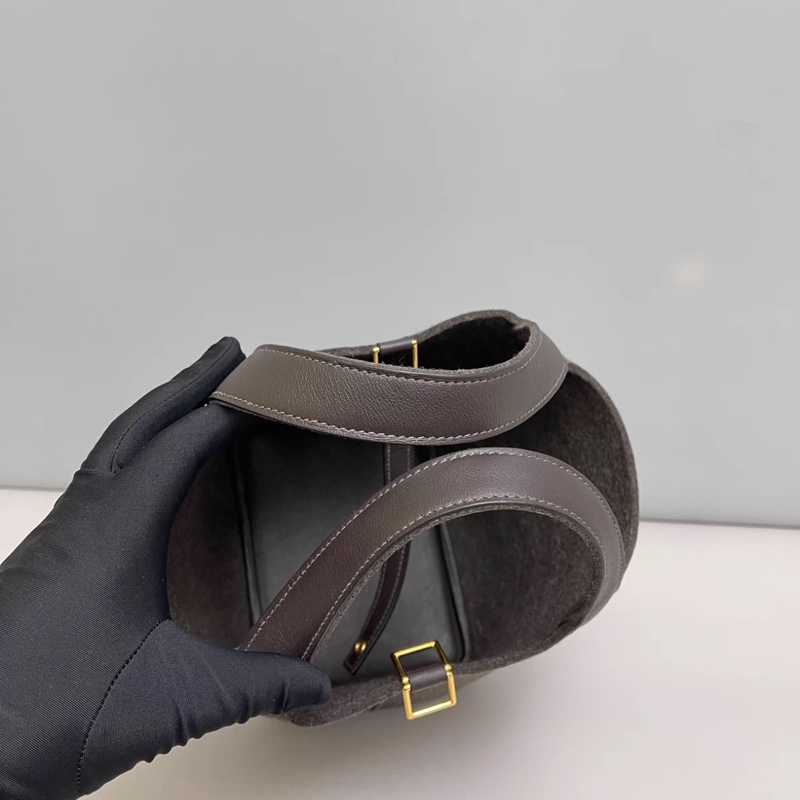 Hermes愛馬仕 Picotin18 毛氈灰褐色棕菜籃子-3