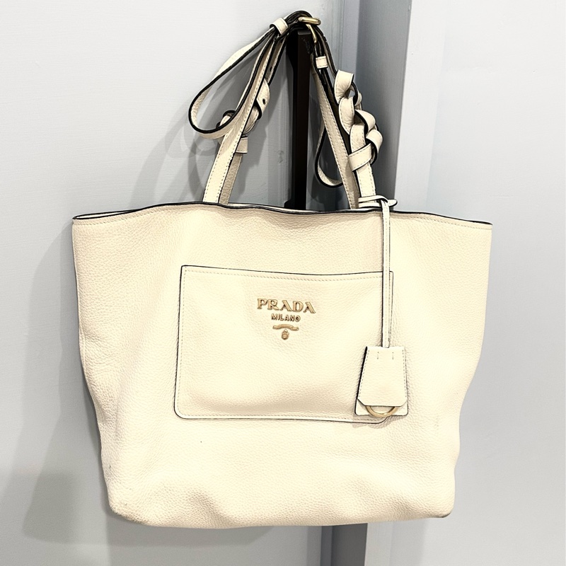 Prada 荔枝紋純牛皮包-5