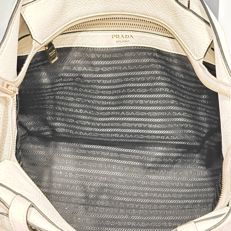 Prada 荔枝紋純牛皮包-8