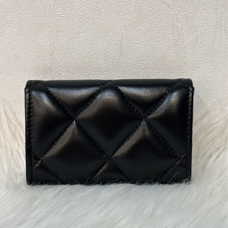 CHANEL AP1790 19系列 黑色羊皮 金釦 信用卡夾 零錢包 名片夾 錢包-2