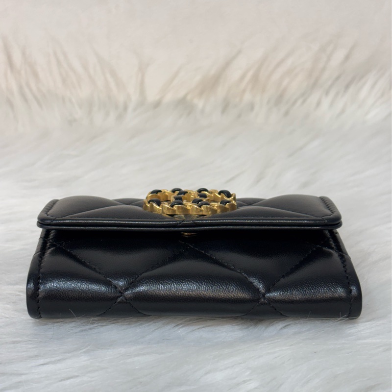 CHANEL AP1790 19系列 黑色羊皮 金釦 信用卡夾 零錢包 名片夾 錢包-4