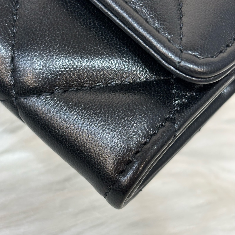 CHANEL AP1790 19系列 黑色羊皮 金釦 信用卡夾 零錢包 名片夾 錢包-8