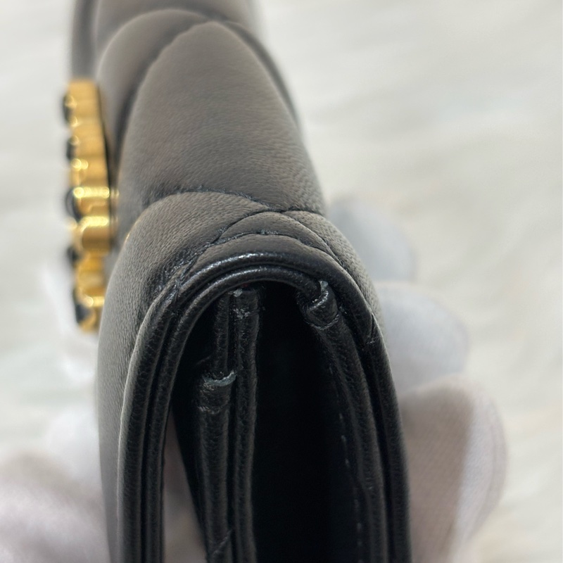 CHANEL AP1790 19系列 黑色羊皮 金釦 信用卡夾 零錢包 名片夾 錢包-16