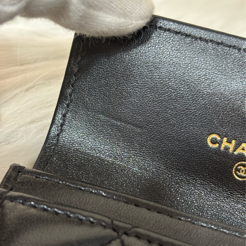 CHANEL AP1790 19系列 黑色羊皮 金釦 信用卡夾 零錢包 名片夾 錢包-19
