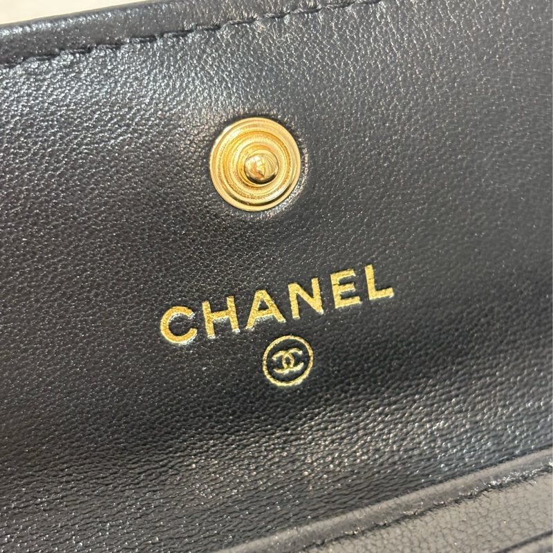 CHANEL AP1790 19系列 黑色羊皮 金釦 信用卡夾 零錢包 名片夾 錢包-22
