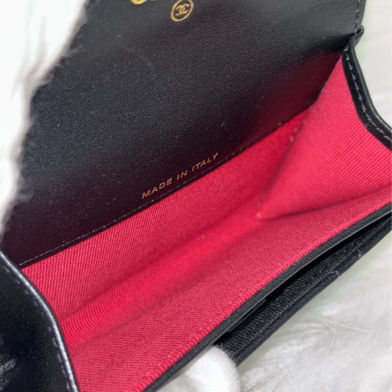 CHANEL AP1790 19系列 黑色羊皮 金釦 信用卡夾 零錢包 名片夾 錢包-27