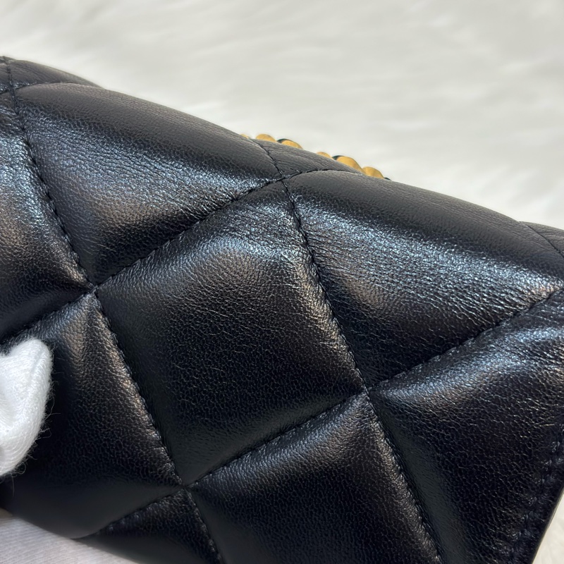 CHANEL AP1790 19系列 黑色羊皮 金釦 信用卡夾 零錢包 名片夾 錢包-33