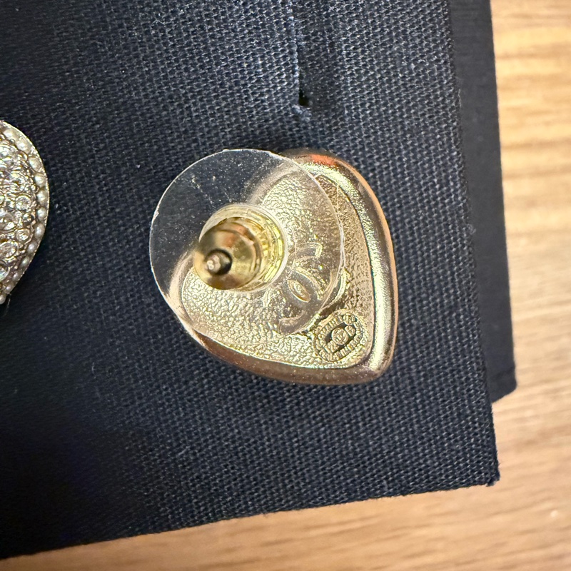 Chanel 愛心滿鑽耳環-7