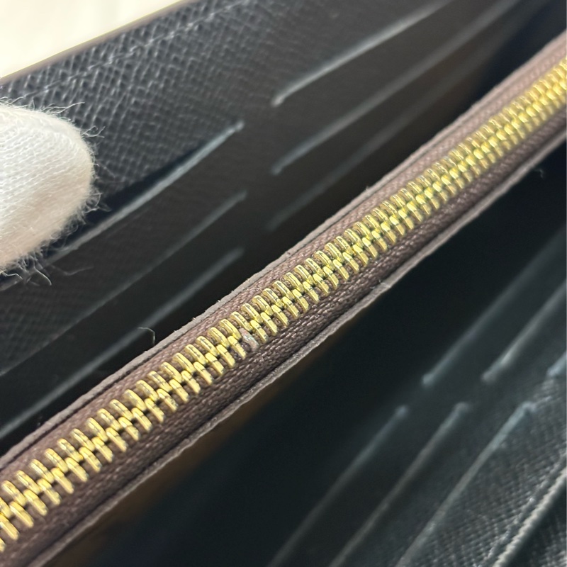 LV M80726 Sarah 雙色原花字紋老花 金釦釦式 拉鍊 零錢 皮夾 發財 長夾 錢包-35