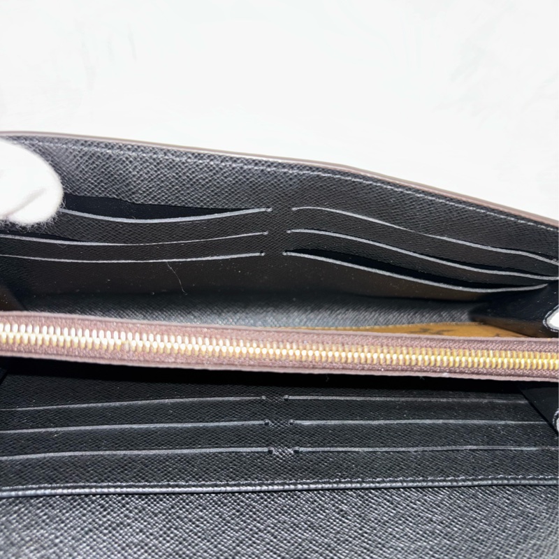 LV M80726 Sarah 雙色原花字紋老花 金釦釦式 拉鍊 零錢 皮夾 發財 長夾 錢包-36