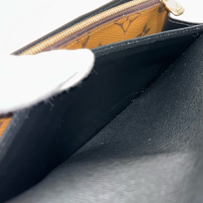 LV M80726 Sarah 雙色原花字紋老花 金釦釦式 拉鍊 零錢 皮夾 發財 長夾 錢包-40