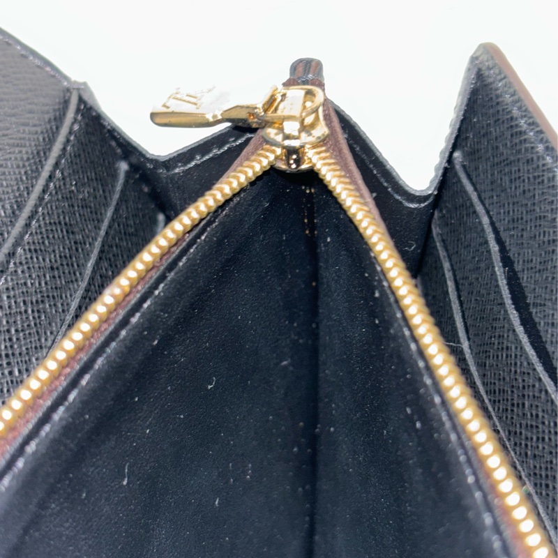 LV M80726 Sarah 雙色原花字紋老花 金釦釦式 拉鍊 零錢 皮夾 發財 長夾 錢包-49