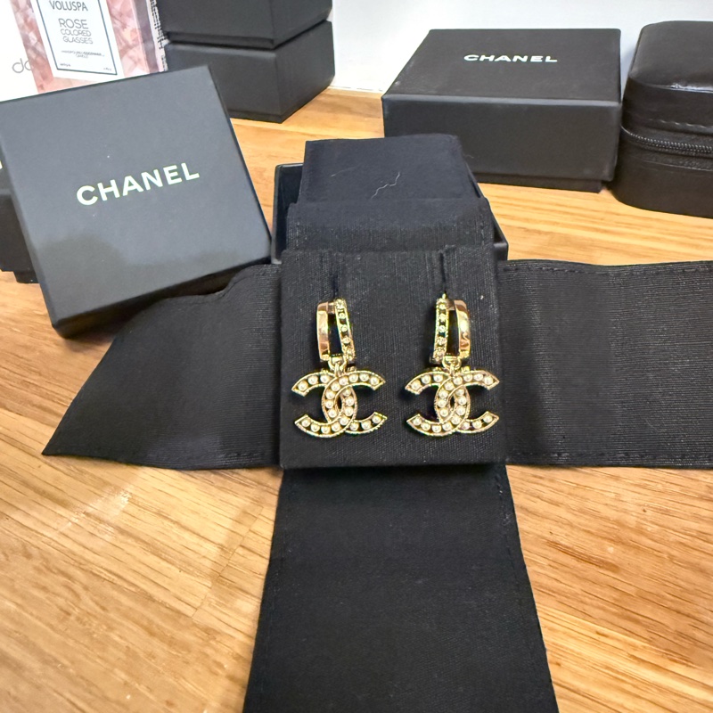 Chanel 珍珠墜飾耳環-3