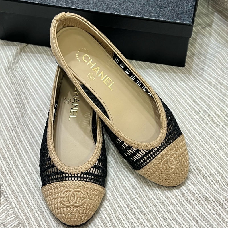 香奈兒 Chanel 25年春夏 拉菲草編娃娃鞋-0