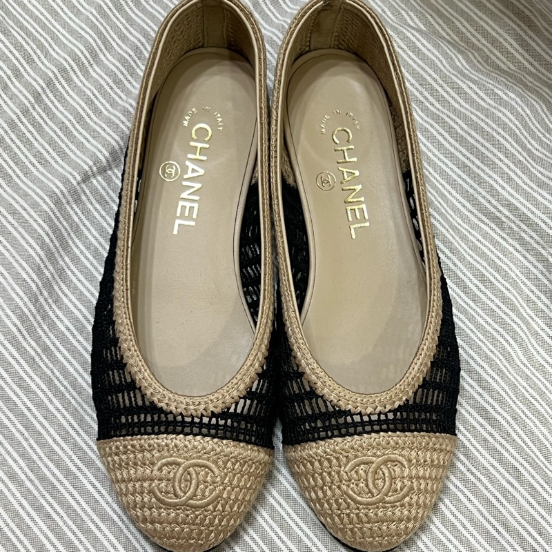 香奈兒 Chanel 25年春夏 拉菲草編娃娃鞋-1
