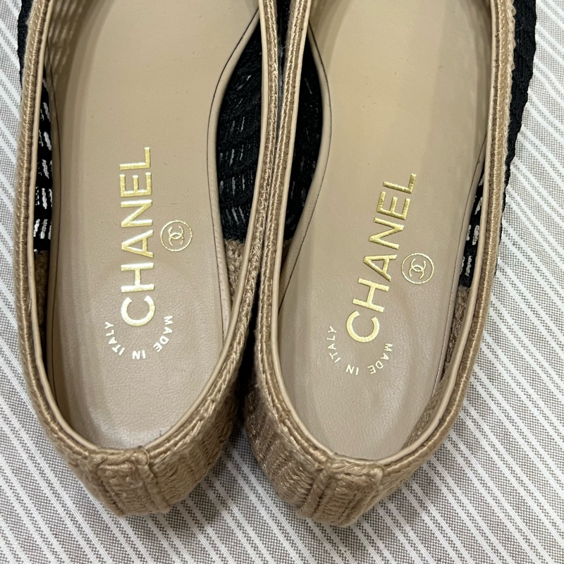 香奈兒 Chanel 25年春夏 拉菲草編娃娃鞋-9