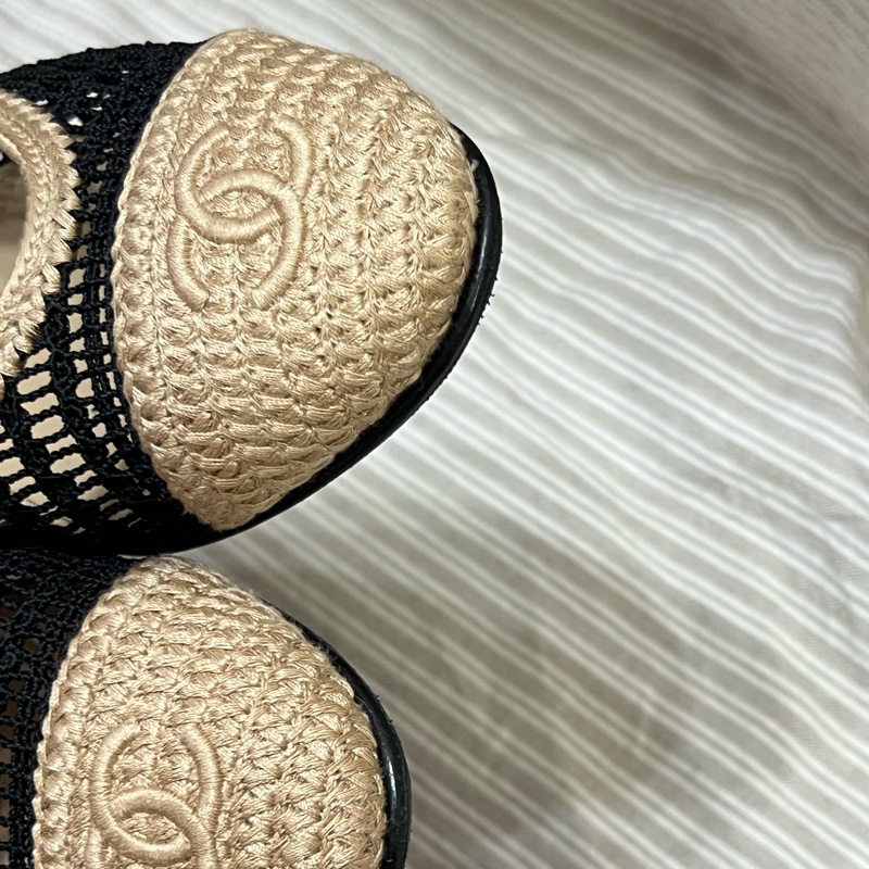 香奈兒 Chanel 25年春夏 拉菲草編娃娃鞋-13