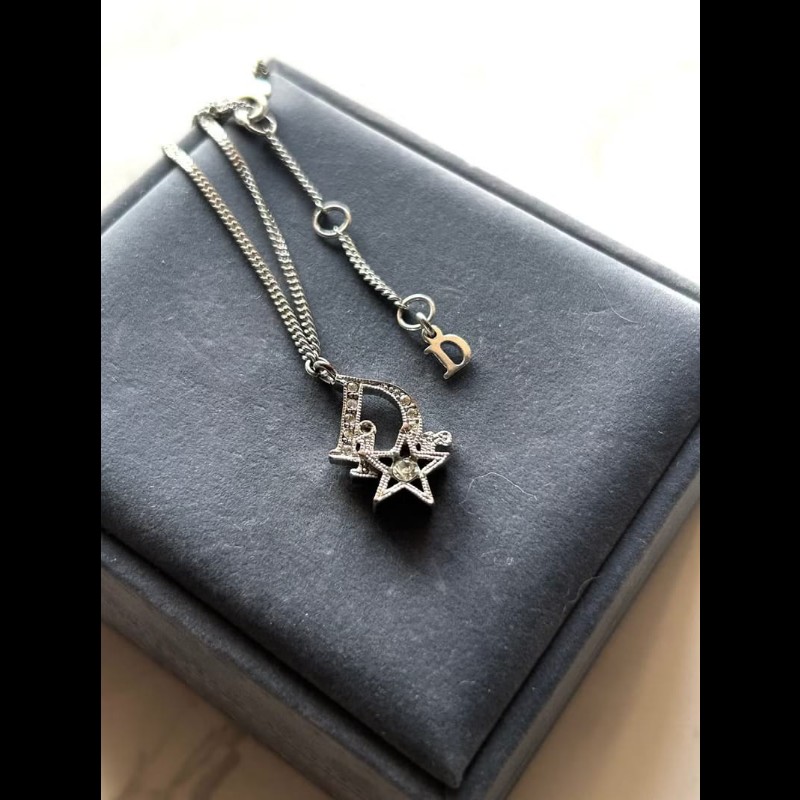 【LA LUNE】中古Dior 銀色星星復古手鏈 手鐲 首飾飾品 禮物 二手 古董配件-2