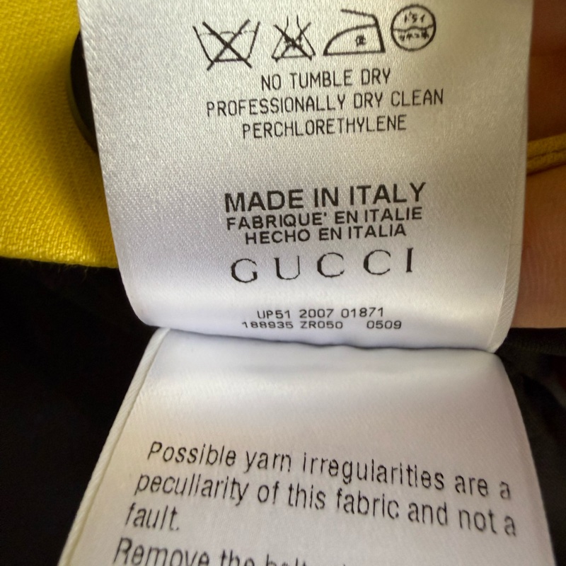 Gucci黃色公主袖短版外套,尺寸42-6