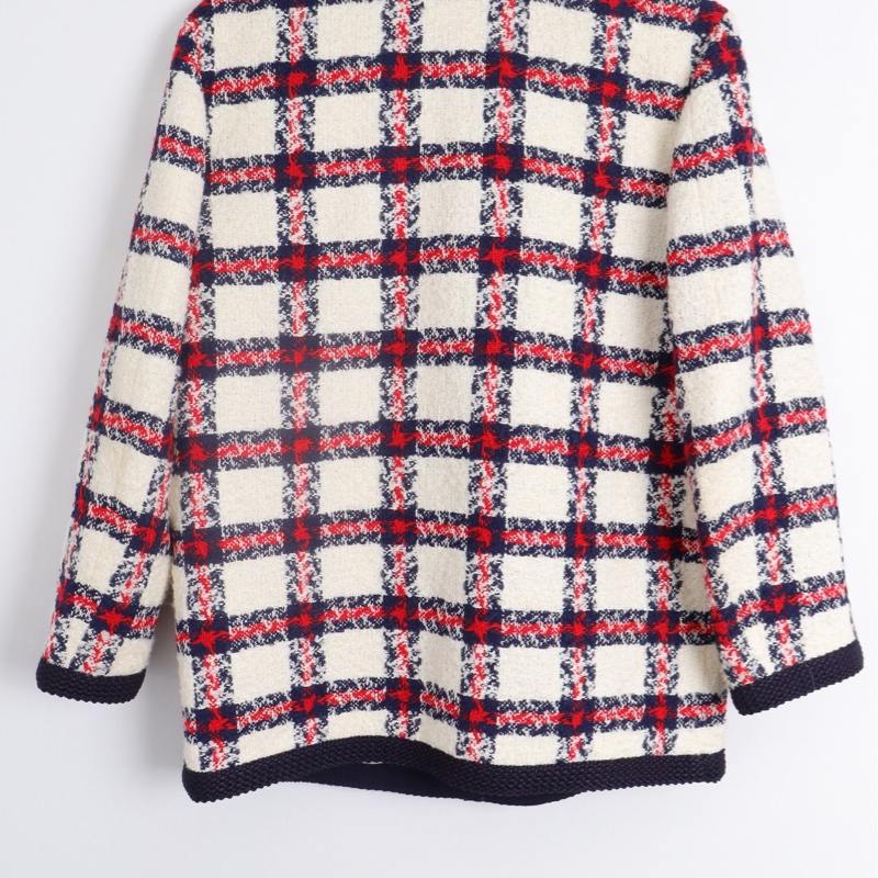 98新Gucci古馳 格紋粗花呢外套 36碼 155/80-1