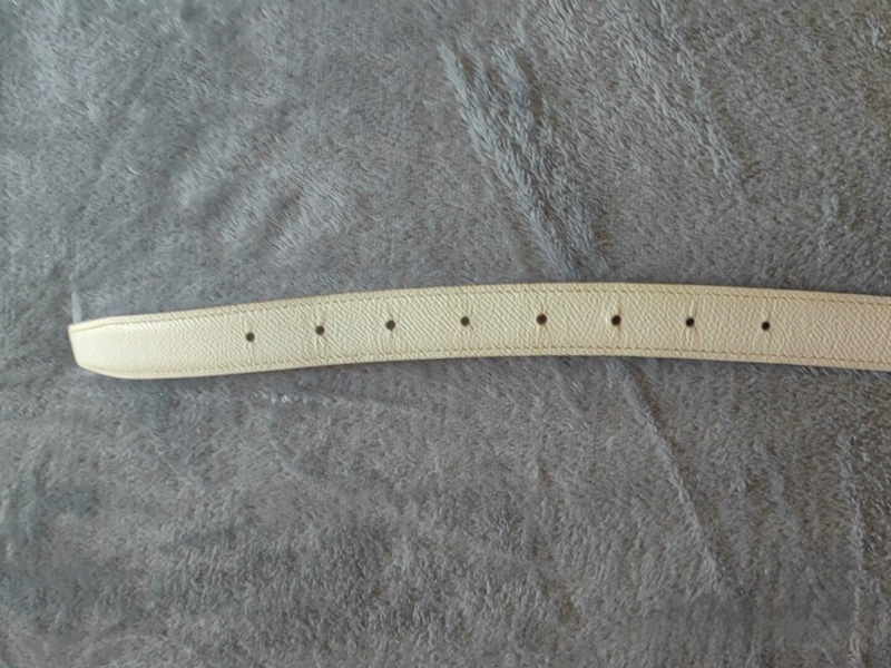 Hermès 愛馬仕 雙面皮帶 90|白×金棕|金扣雙扣組(洞洞橢圓扣+方扣)-4