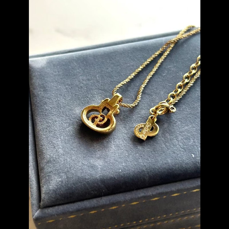 【LA LUNE】中古Dior 金色Logo鎖鑰復古頸鏈 項鏈 首飾飾品 二手 古董 禮物-6