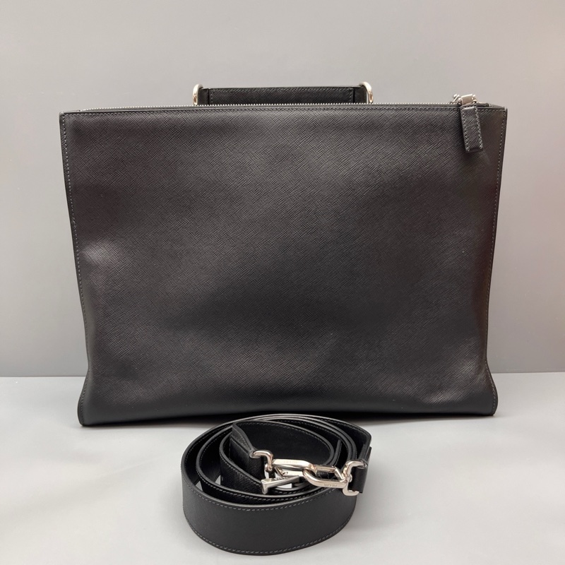 98新Prada 黑色十字紋休閒公文包 尺寸40*29-1